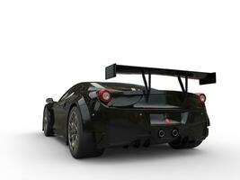 Shiny black super race car - back view photo