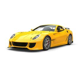 Sun yellow urban sports car - beauty shot photo