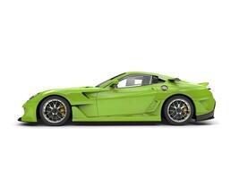 Fresh green modern fast sports car - side view photo