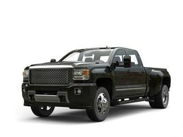 Modern black pickup truck - studio shot photo