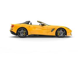 Awesome yellow modern cabriolet sports car - side view photo