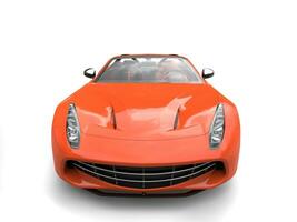 Smiling orange modern convertible sports car photo