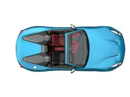 Sky blue fast race car - top down view photo