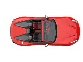 Fiery red fast race car - top down view photo