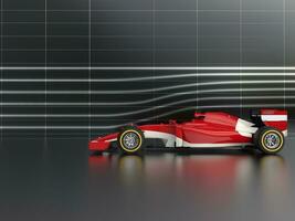 genial rojo fórmula carreras coche en viento túnel foto