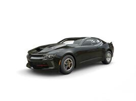Shiny jet black modern muscle car - 3D Illustration photo