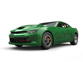 Dark green awesome muscle car - 3D Illustration photo