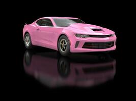 Soft candy pink fast car - 3D Illustration photo