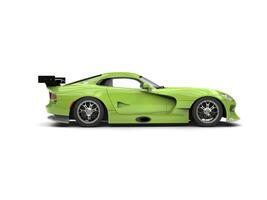 Crazy green modern supercar - side view - 3D Render photo