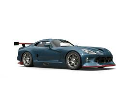 Steel blue fast race sportscar - beauty shot - 3D Illustration photo