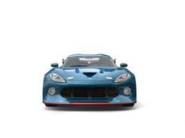 Dark cyan fast sportscar - front view - 3D Illustration photo