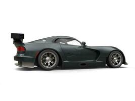 Very dark gray modern fast sports car - side view - 3D Illustration photo
