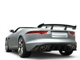 Modern silver luxury cabriolet sports car - rear wing view photo