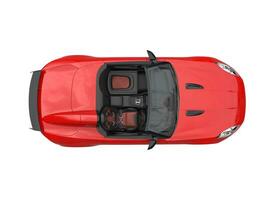 Rich red convertible sports car - top view photo