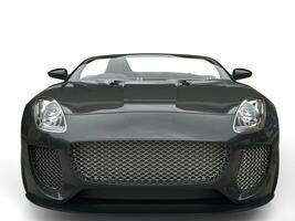 Black modern convertible sports car - front view closeup shot photo