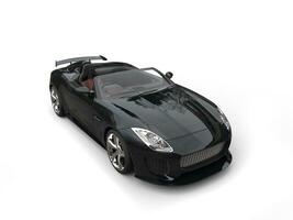 Black fast super sports car - top down studio shot photo