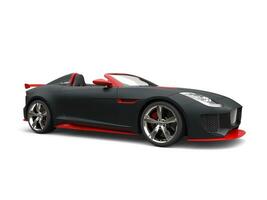 Awesome matte black super sports car with red details - beauty shot photo