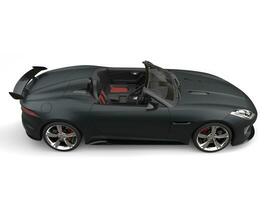 Stunning matte jet black modern convertible sports car photo