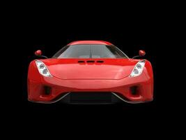 Amazing raging red supercar - front view photo