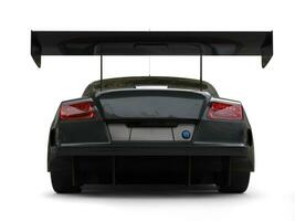 Jet black modern sport super car - teaillights view photo