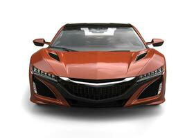 Sienna colored modern sports concept car - front view closeup shot photo