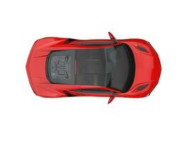 Red luxury sports car - top down view photo