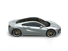 Silver modern sports concept car - top down side view photo