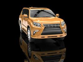 Gold metallic modern SUV - in black showroom photo