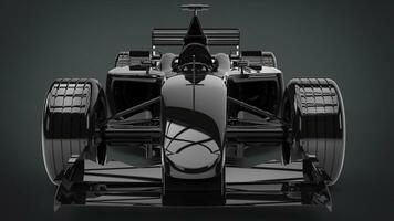 Jet black formula racing car - closeup shot photo