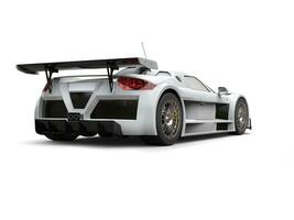 White racing supercar - back view photo