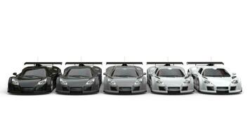 Supercars in shades of gray - front view photo