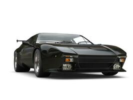 Black shiny eighties sports car - beauty shot photo