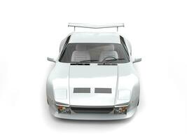 Cool white eighties sports car - front view photo