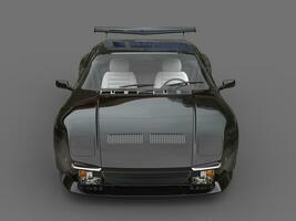 Black eighties sports car  - front view photo