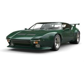 Eighties dark green concept sports car - beauty shot photo