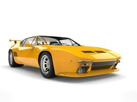 Yellow vintage concept race car - 3D Illustration photo