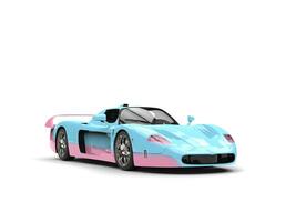 Playful candy blue and pink concept supercar - 3D Illustration photo