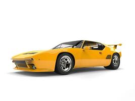 amarillo Clásico concepto carrera coche - estudio Disparo - 3d ilustración foto