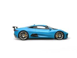 Sky blue elegant sports car - side view photo