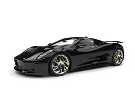 Jet black urban elegant sports car - studio shot photo