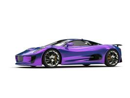 Metallic rich purple sports car - side view photo