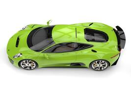 Fresh green modern sports car - top down side view photo