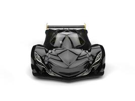 Gunmetal black racing super car - front view photo