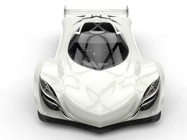 Clean white futuristic racing concept car - top down view photo