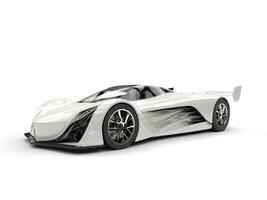 Clean white futuristic racing concept car - studio shot photo