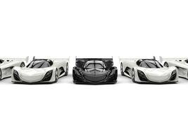 Awesome futuristic concept sports cars - black and white photo