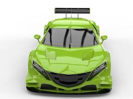 Electric lime concept sports car - top down front view photo