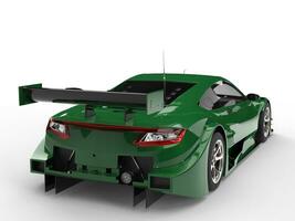 Rich dark green modern sports car concept - tail lights view photo