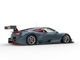 Modern super sports car concept - slate gray paint with cherry red details photo