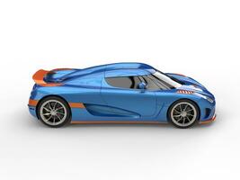 Sublime blue and orange metallic race concept car photo